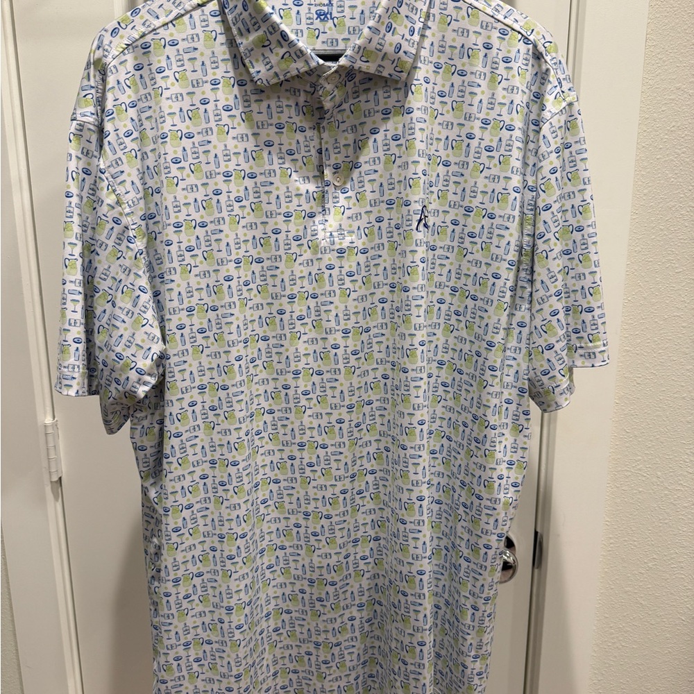 Rhoback Margarita Print Polo Shirt XXL